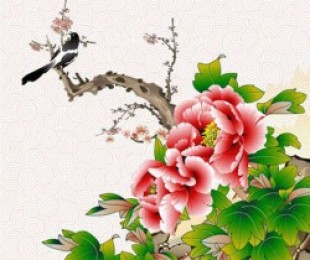Flores de pintura japonesa
