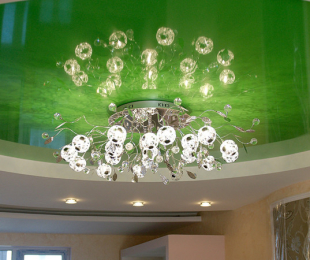Select chandelier under the stretch ceiling